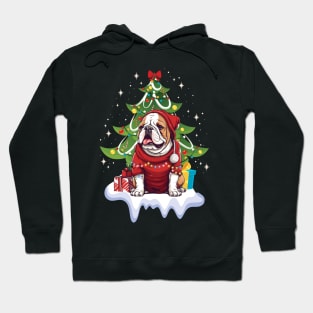 Merry Christmas Tree With Bulldog Dog Hoodie